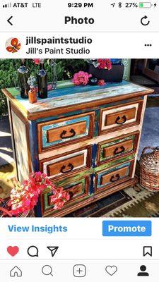 Custom painted Dresser.  Given the "Boatwood" treatment.