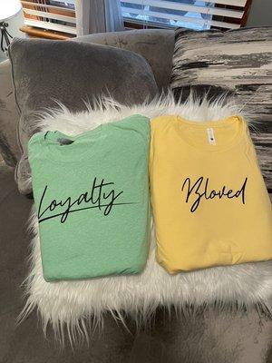 Women Bloved and Loyalty shits size Sm-Xl