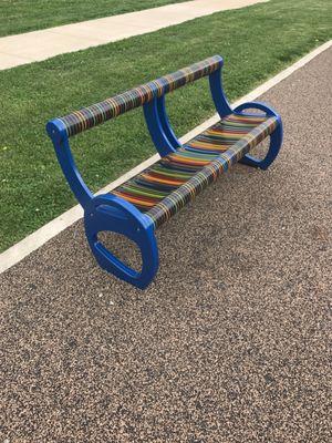 Cute benches and soft turf