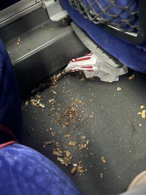 Food all over the floors they don't clean the bus.