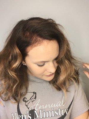 Perfect fall balayage! Darker root tone and highlights