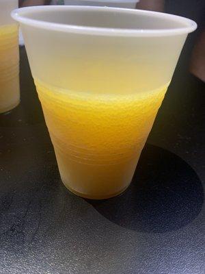 Orange juice with barely any champagne