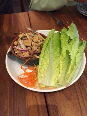 Lettuce wrap. Way too much ginger. Do not order.