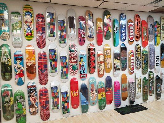 Full wall of boards