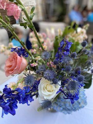 Gender reveal last minute ask during covid. Not only were they the only florist in town with blue flowers but they did an incredible job.