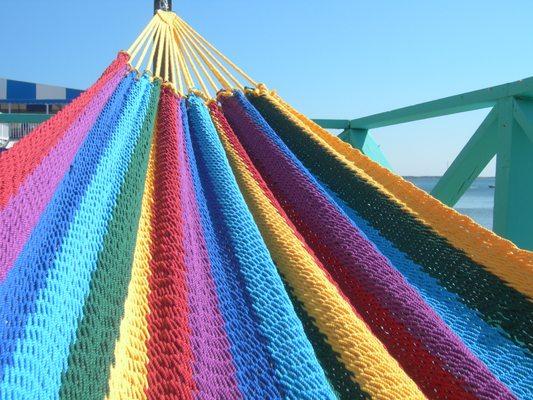 Hammocks in all colors of the rainbow at Northern Lights Hammocks