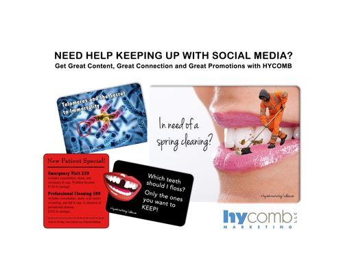 Need help keeping up with social media? Get great content, great connection and great promotion with Hycomb!