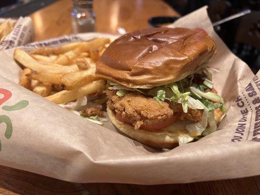 Chicken sandwich on the current $10.99