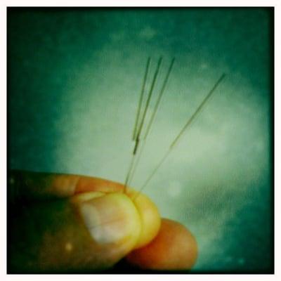 Acupuncture needles are thinner than a cat whisker. They comfortable, and  usually lead people into deep state of quietude.