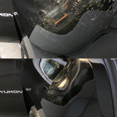 Removed heavy swirls from this black Chevy Tahoe