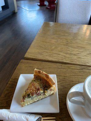 Spinach & Tomato Quiche + Lavender Latte