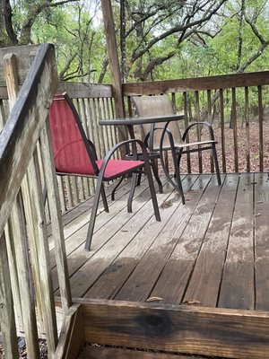 Porch with cute table and chairs