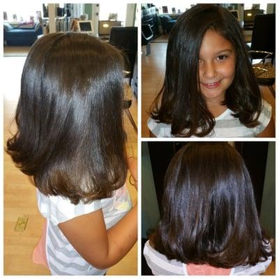 This little one donated almost 13 inches of hair to Pantene's Beautiful Lengths! So proud of our clients!