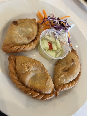 Chicken Curry Puff with cucumber relish