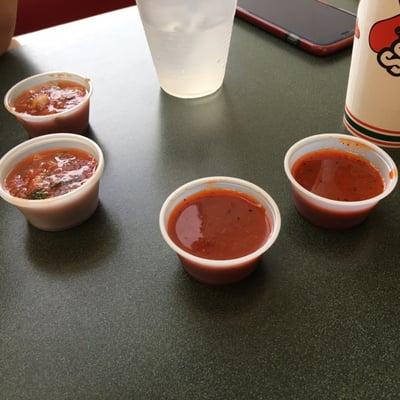 Hot and medium salsa.