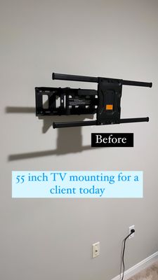 Installed a mount for 55 inch tv