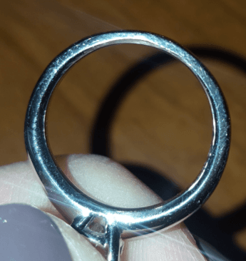 Photo of the damage done to my ring while being resized.