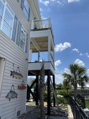 New double deck we had to float pillars down the marsh in order to put the double deck in