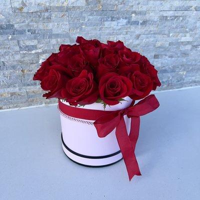 The Beautiful Red 23 Roses in White Box