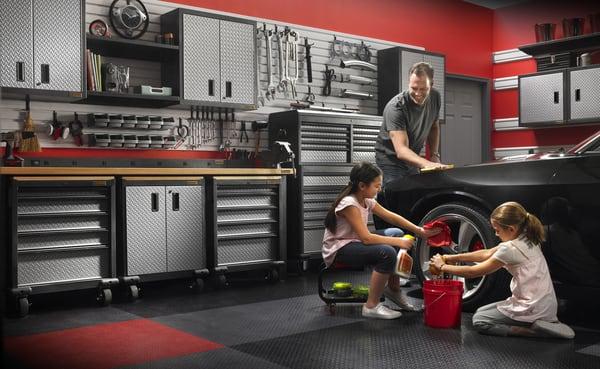 Gladiator garage cabinets installed for the same price as the big box stores charge for cabinets alone.