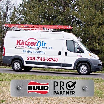 Kinzer Air is your RUUD Pro Partner company.  Rely on Ruud equipment and Kinzer Air for your heating and cooling solutions.