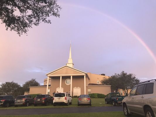 Rainbow over the church