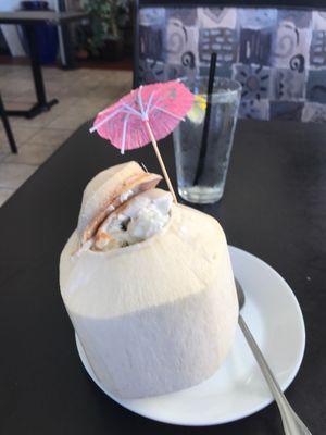 Coconut Ice-cream in a baby coconut  Yummm