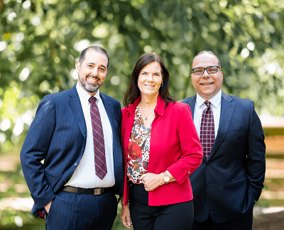 Attorney Justin M. Kennedy, Geriatric Care Manager Dedra Jize, and Attorney Anastasios G. (A.G.) Konstantin