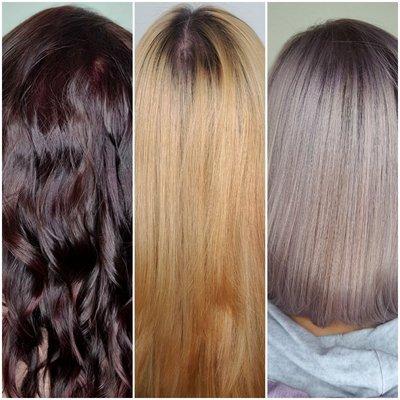 Best hair salons in Pensacola FL | 2 sessions to get from deep red  violet to light lavender