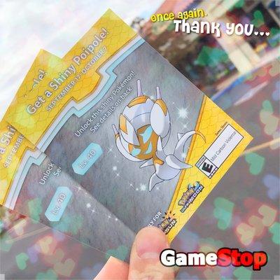 Much easier to obtain Pokemon codes a a GameStop than a Best Buy. Thumbs up. (Pictured: Shiny Poipole)