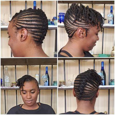 French/flat twist updo. By Ladie Rhed