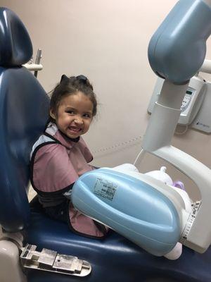 Getting her xrays taken