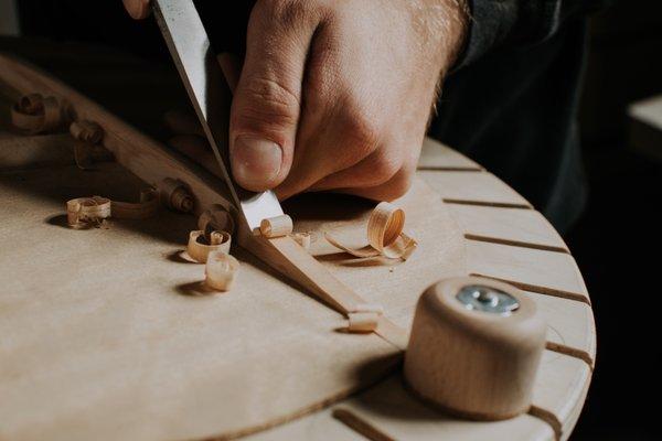 Hand carving the bracings