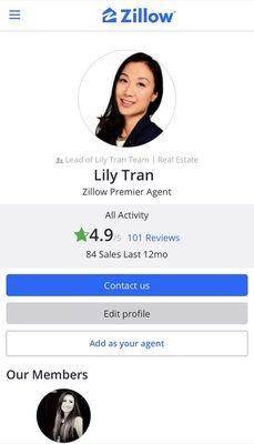 Over 100 reviews on Zillow!