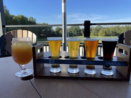 Beer sampler and a seasonal sangria