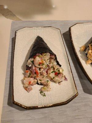 Ceviche hand roll