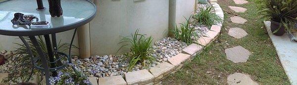 pool boarder & stone walkway installation