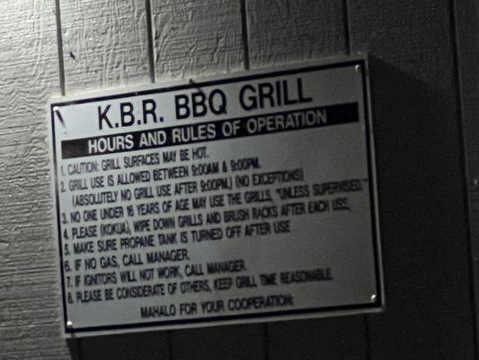 Bbq grill rules