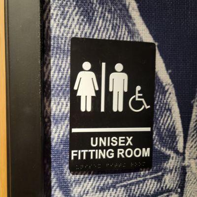 Unisex fitting rooms