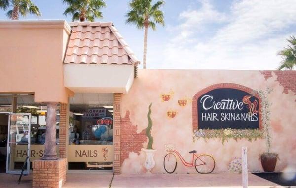 We are located inside Creative Hair, Skin & Nails salon in beautiful Downtown Boulder City.