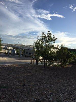 Parking and side of building