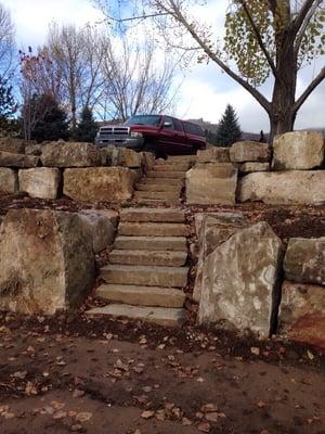 Stairway from pasture to home.