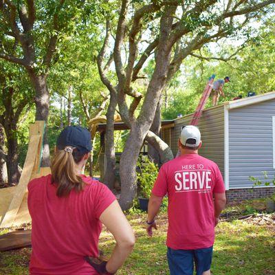 Serving the community during Serve Day at Generations Church in Southport, NC.