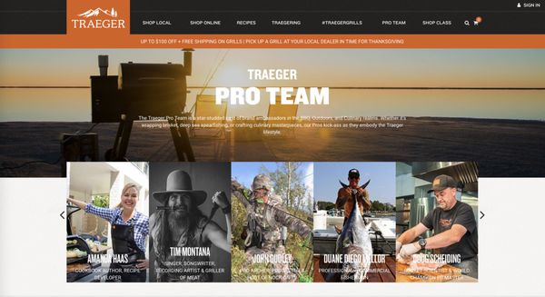 Traeger Grills website design