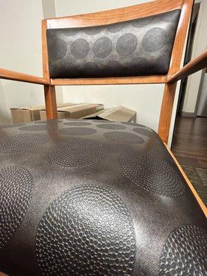 Refinishing and Reupholstery of guest chairs for a Nurse Manager's Office.