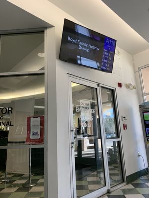 Monitor that displays your ticket number