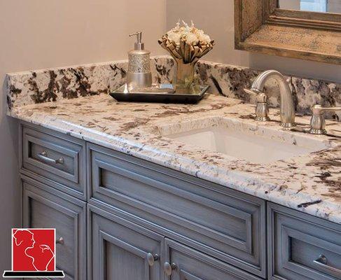 Vintage White Vanity Top With Ogee Edge