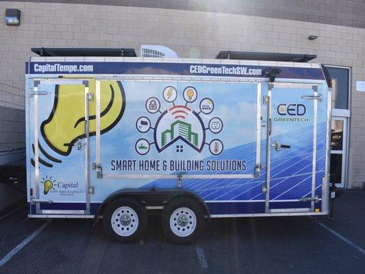 Off-grid, smart home trailer to showcase solar systems, lighting, and smart home technology