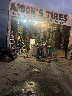 Tire repair on east la