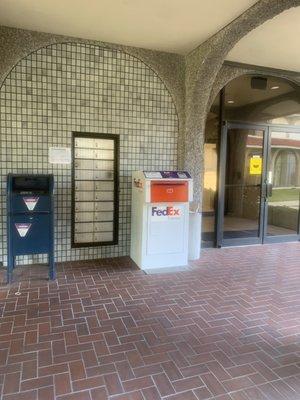 Onsite FEDEX, UPS and USPS outgoing boxes.